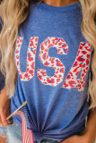Parent-child Matching USA Leopard Print Kids T-Shirt