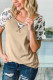 Khaki Leopard Raglan Sleeve Knit Tee