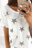 White Casual Star Pocket Tee