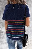 Blue Colorful Striped Tee