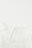 White Lace Hollow Out Sleeveless T-Shirt