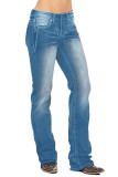 Light Blue Straight Wash Jeans Pants