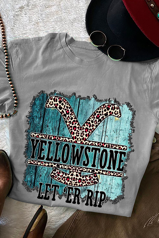 US$ 5.50 - YELLOWSTONE Print Graphic Tees for Women UNISHE Wholesale Short Sleeve T shirts Top 