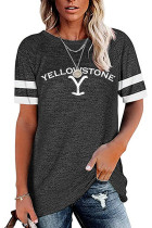 Yellowstone Print Graphic Tees for Women UNISHE Wholesale Short Sleeve T shirts Top