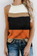Orange Color Block Knitted Tank Top