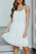 White Swiss Dot Spaghetti Drawstring Mini Dress