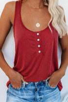 Red Button Loose Tank Top