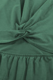 Green Crew Neck Sleeveless Twist Hollow-out Bodycon Mini Dress