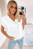 White Collared Button Short Sleeves Shirt