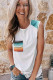 White Aztec Pocket Shoulder Tank Top