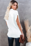 White Collared Button Short Sleeves Shirt