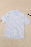 White Short Sleeve Striped Shirt