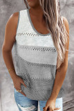 Gray Color Block Knitted Tank Top