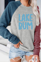 Lake Bum Letter Printed Long Sleeve Top Women UNISHE Wholesale