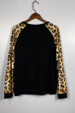 Black Leopard Long Sleeve Top