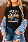 Don't Be A Salty Heifer Print Graphic Tees for Women UNISHE Wholesale Short Sleeve T shirts Top