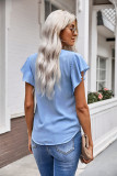 Sky Blue Forever Tonight Button Tie Top