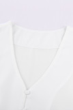 White Forever Tonight Button  Tie Top
