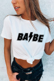 BABE Print Graphic Tees for Women UNISHE Wholesale Short Sleeve T shirts Top