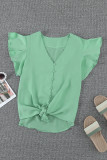Green Forever Tonight Button Tie Top