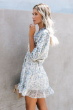 Sky Blue Ruffle Tiered Babydoll Style Mini Dress