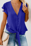Blue Forever Tonight Button Tie Top