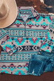 Zip Collar Aztec Pattern Sweatshirt