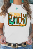 Punchy Print Graphic Tees for Women UNISHE Wholesale Short Sleeve T shirts Top