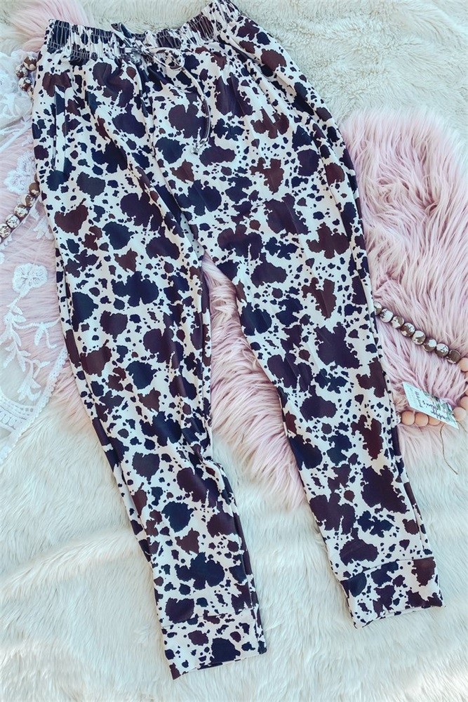 topshop cow print joggers