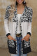 Gray Leopard Block Cardigan with Pockets