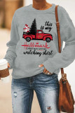Christmas Print Essencial O-neck Long Sleeve Sweatshirts Women UNISHE Wholesale