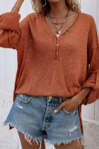 V-neck Knit Buttons Long Sleeve Sweater Women UNISHE Wholesale