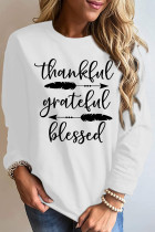 Thankful Grateful Blessed Print Essencial O-neck Long Sleeve Sweatshirts Women UNISHE Wholesale