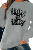 Take It Easy Print Essencial O-neck Long Sleeve Sweatshirts Women UNISHE Wholesale
