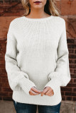 White Hollow-out Back Sweater with Tie
