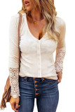 Apricot Lace Button Slim-fit Knitted Cardigan