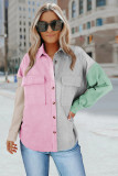 Gray Color Block Button Shirt with Pocket