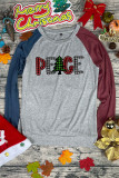 Christmas Peace Printed Long Sleeve Top Women UNISHE Wholesale