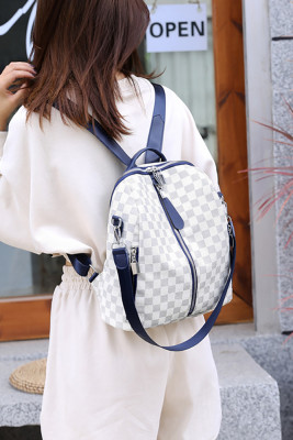 Plaid Zipper Trendy Backpack Unishe Wholesale MOQ 3PCS