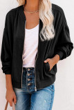 Black Zip-up Jacket with Pocket