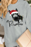 Merry Christmas Print O-neck Long Sleeve Sweatshirts Women UNISHE Wholesale