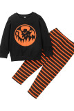Pumpkin Print Sweatshirt Striped Pants Baby Girl's 2PCS Set Unishe Wholesale