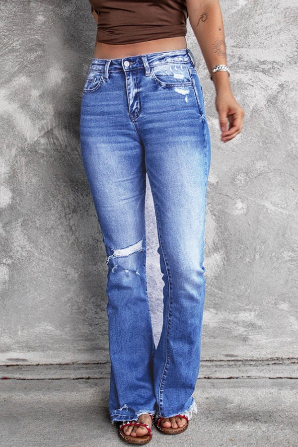 ripped flared jeans