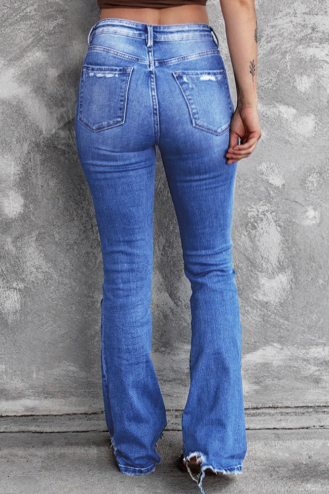 ripped flared jeans