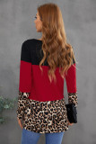 Parent Child Matching Mom's Leopard Colorblock Long Sleeve Top
