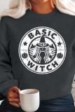 Basic Witch Print O-neck Long Sleeve Sweatshirts Women UNISHE Wholesale