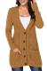 Khaki Front Pocket and Buttons Closure Cardigan