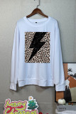 Leopard Lightning Print O-neck Long Sleeve Sweatshirts Women UNISHE Wholesale