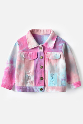 Tie Dye Buttons Closure Kid's Denim Jacket Unishe Wholesale