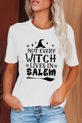 Not Every Witch Lives in Salem Printed Graphic Tees for Women UNISHE Wholesale Short Sleeve T shirts Top